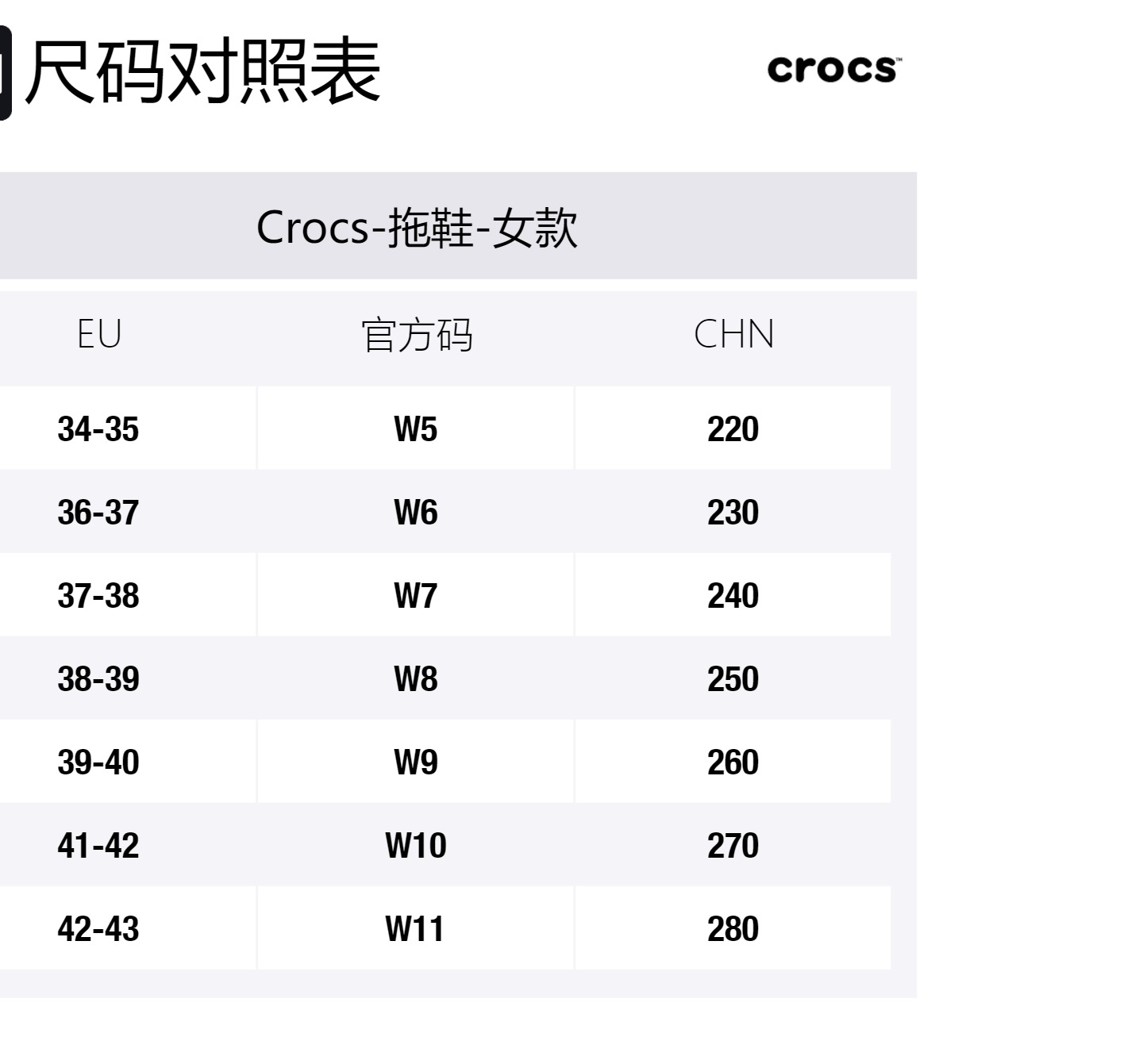 Size Table